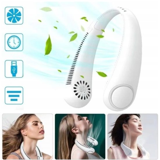 Přenosný miní ventilátor na krk