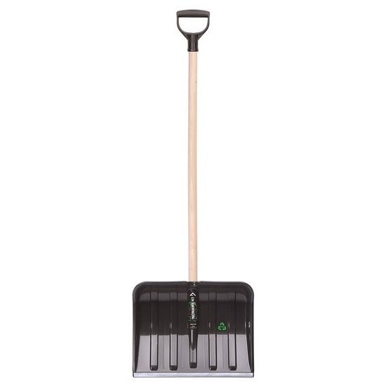 Hrablo plastové na sníh s dřevěnou násadou 41x122cm NONAME ECO STANDARD matně černá