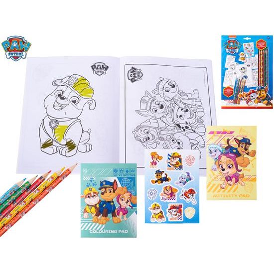 Paw Patrol - sada omalovánek s nálepkami v papírové kartě