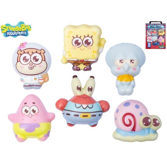 Spongebob postavičky pěnové 6-7cm 6ks v sáčku 12ks v PDQ