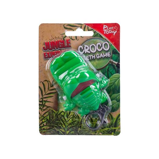 Jungle Expedition klíčenka/hra krokodýl 7cm na kartě 12ks v DBX
