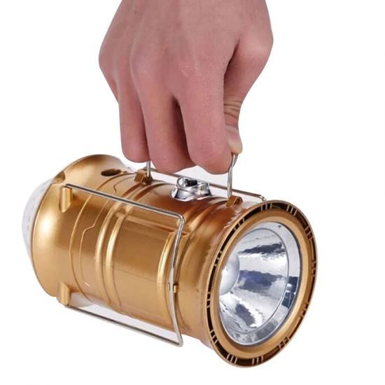 Solární LED kempingová svítilna s efektem stroboskopu