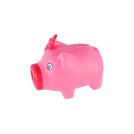 Pokladnička prasátko plast 16x12cm 2 barvy v síťce