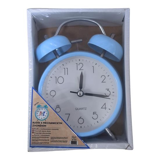 Budík s mechanickým zvoněním 16cm