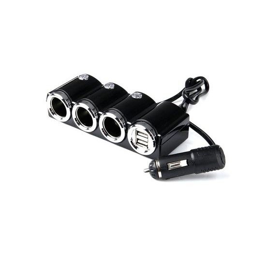 Rozbočovač do auta 3x autozásuvka + 2x USB