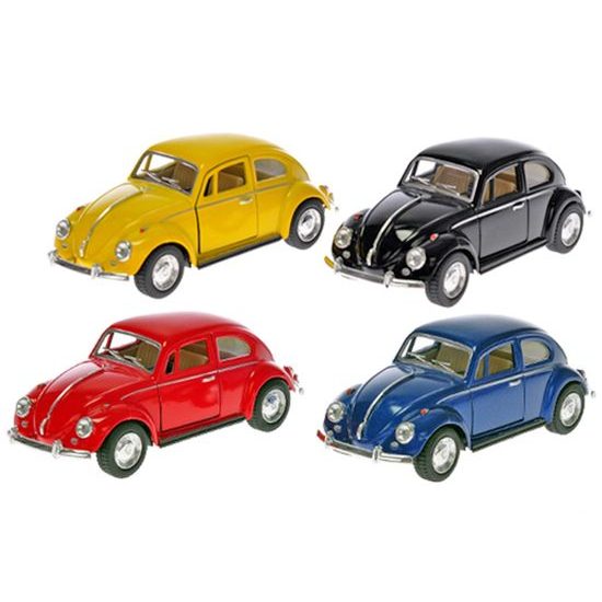 Kinsmart Classical Beetle 1:32 13cm kov zpětný chod 4barvy 12ks v DBX