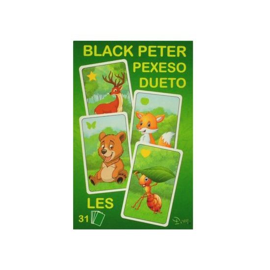 Černý Petr/Pexeso/Dueto les 3v1 7x10,5x1,5cm 31ks v krabičce