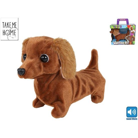 Take Me Home jezevčík plyšový 19cm na baterie se zvukem v krabičce