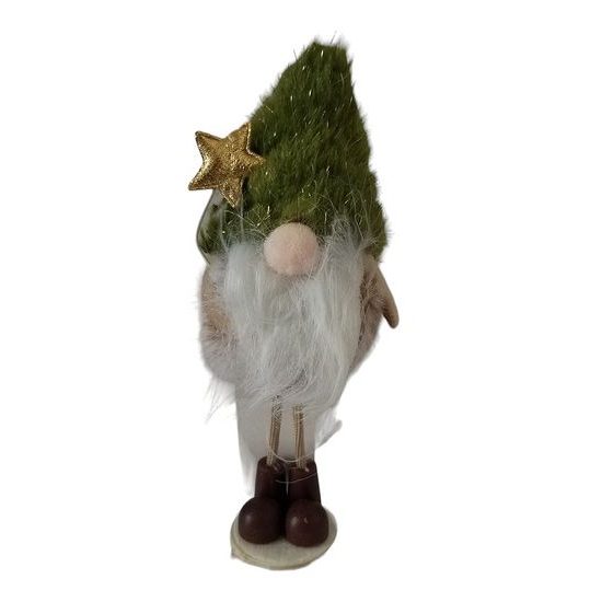 Vánoční skřítek trpaslík stojící figurka 18cm