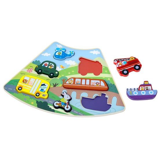 2Kids Toys Dřevěné puzzle Dopravní prostředky propojitelné