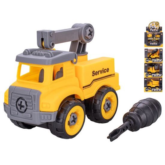 Auto stavební šroubovací 11cm volný chod 4druhy v krabičce 12ks v DBX