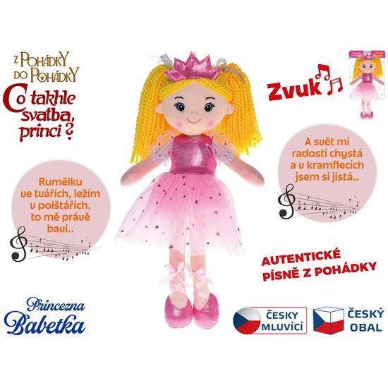 Panenka Princezna Babetka 35cm měkké tělo na baterie česky zpívající 0m+ na kartě
