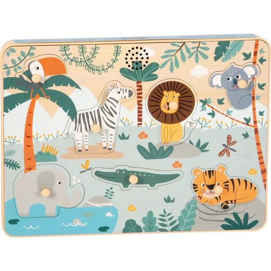small foot Vkládací puzzle se zvukem Safari