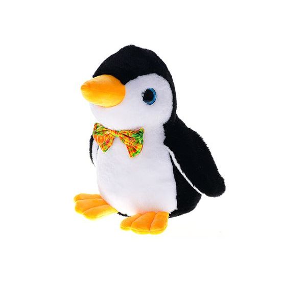 Tučňák plyšový stojící 20cm s motýlkem 0m+