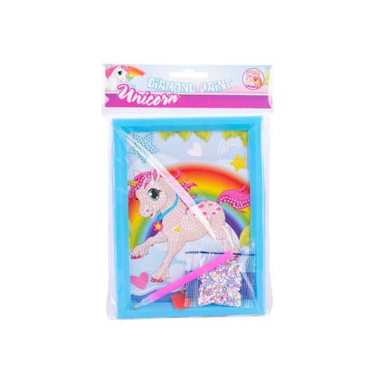Unicorn sada lepení barevných kamínků do rámečku 18,5x14cm 4barvy v sáčku 24ks v DBX