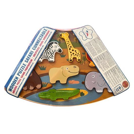 2Kids Toys Dřevěné puzzle Safari propojitelné