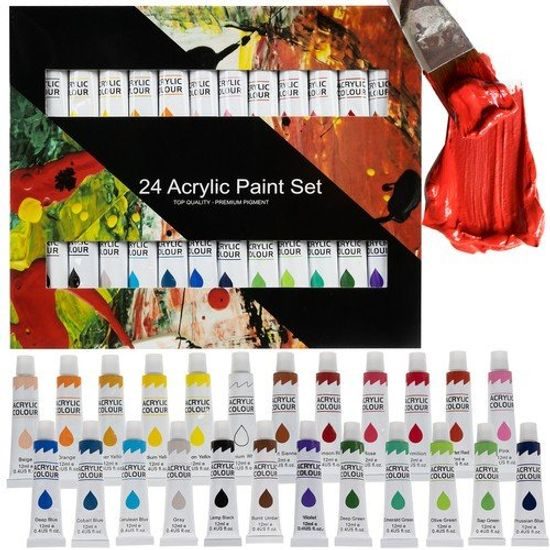 Akrylové barvy 24 ks - 12 ml