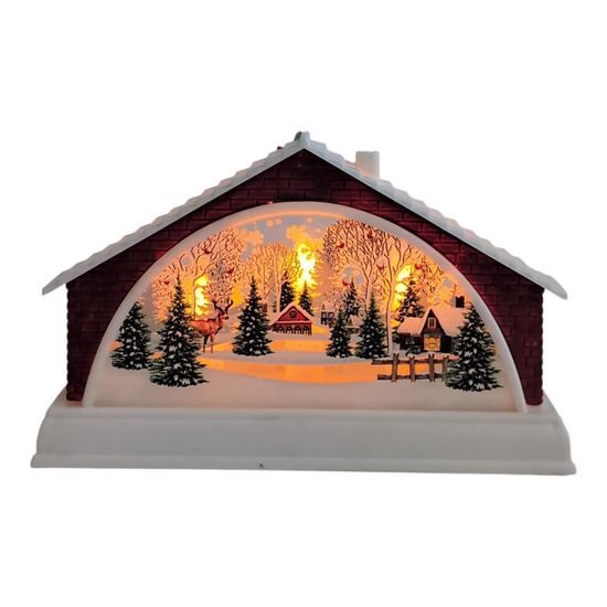 Vánoční svícen LED v domečku 15x11cm