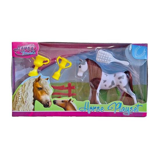 Horse Friends kůň 9,5cm s doplňky 4ks 3barvy v krabičce 12ks v DBX