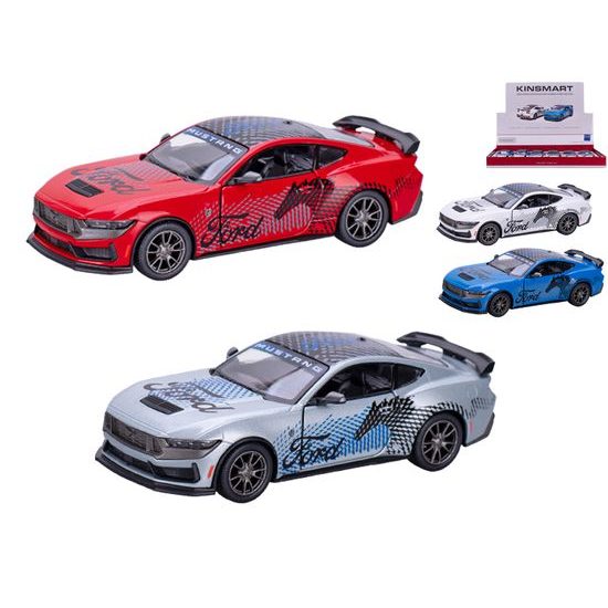 Kinsmart Ford Mustang Dark Horse Livery 12,5cm 1:38 kov zpětný chod 4barvy 12ks v DBX
