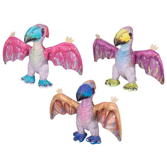 Pterosaur plyšový 23cm stojící 3barvy 0m+