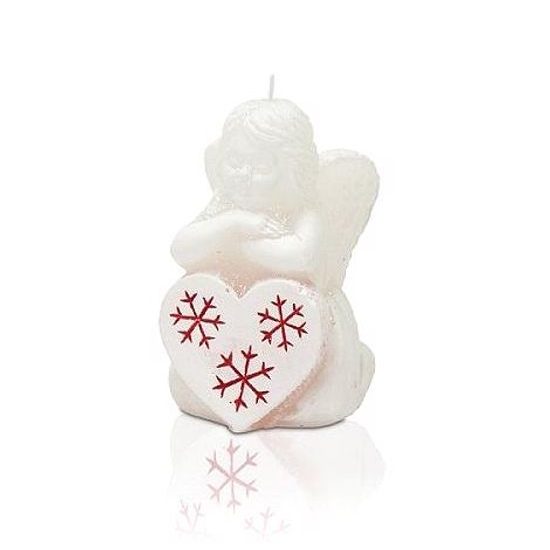 Bartek Svíčka figurka 80 X-Mas Anděl s červeným srdíčkem