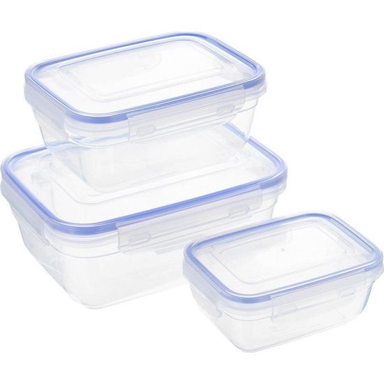 DUNYA Obdélniková dóza s klipem-3ks set(400,800,1400ml)