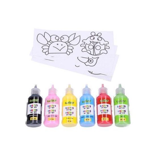 Sada barvy na sklo glitter 5+1ks 22ml