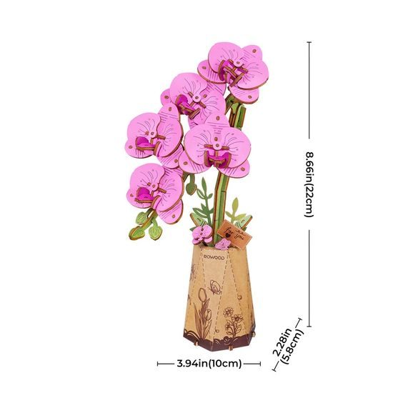 RoboTime 3D dřevěná skládačka Fialová orchidej