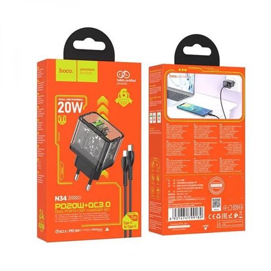 Dazzling duální PD20W adaptér USB-C/A s kabelem USB-C