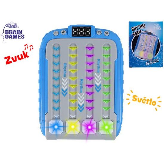 Brain Games rytmická hra 15cm na baterie se světlem a zvukem v krabičce