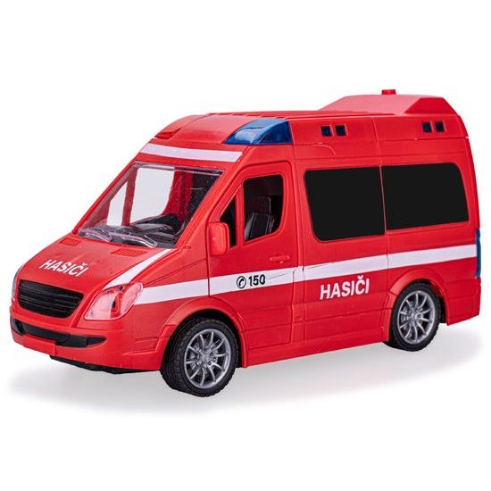 Auto hasiči CZ 21,5cm 1:20 na setrvačník na baterie se světlem a zvukem v krabičce