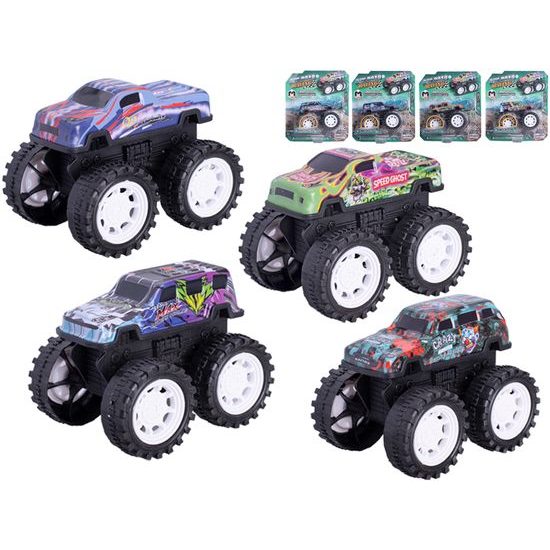 Monster truck 10cm kov na setrvačník 8druhů na kartě