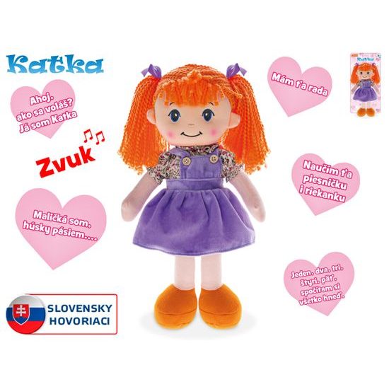 Panenka Katka měkké tělo 39cm na baterie slovensky mluvící zrzka 0m+ na kartě v sáčku