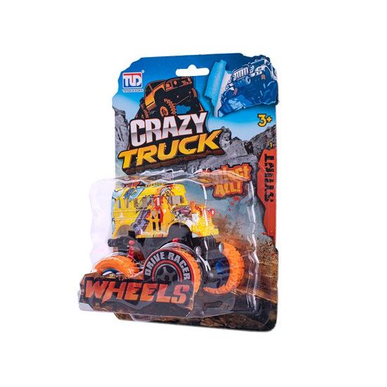 Crazy Truck autobus 9cm na setrvačník velká kola 4barvy na kartě