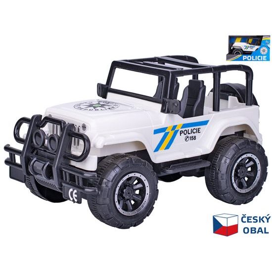 Jeep policejní 22,5cm na setrvačník v krabičce