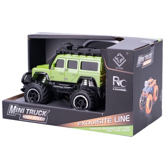 R/C auto terénní 14cm 1:43 27MHz plná funkce na baterie se světlem 2barvy v krabičce