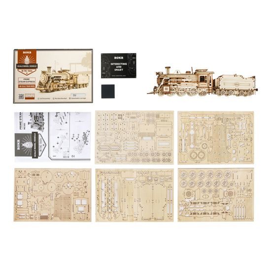 RoboTime 3D dřevěná skládačka Parní lokomotiva