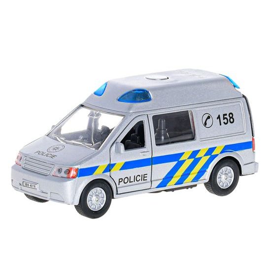Kids Globe Traffic ambulance CZ 14cm kov zpětný chod na baterie světlo a zvuk 12ks v DBX