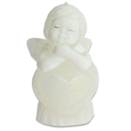 Bartek Svíčka figurka 200g 120 Angel with Heart ecru