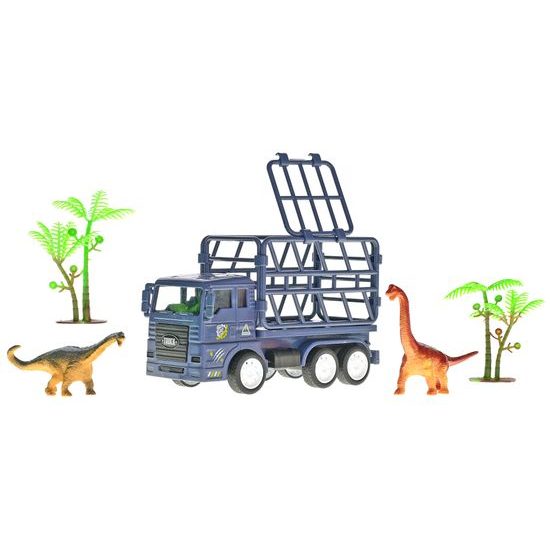 Auto nákladní 14cm na setrvačník s dinosaury 6ks v DBX