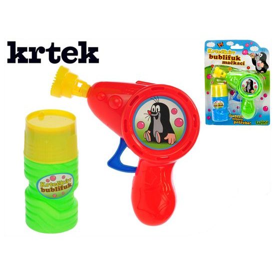 Krtečkův bublifukovač 12cm na setrvačník 2barvy na kartě