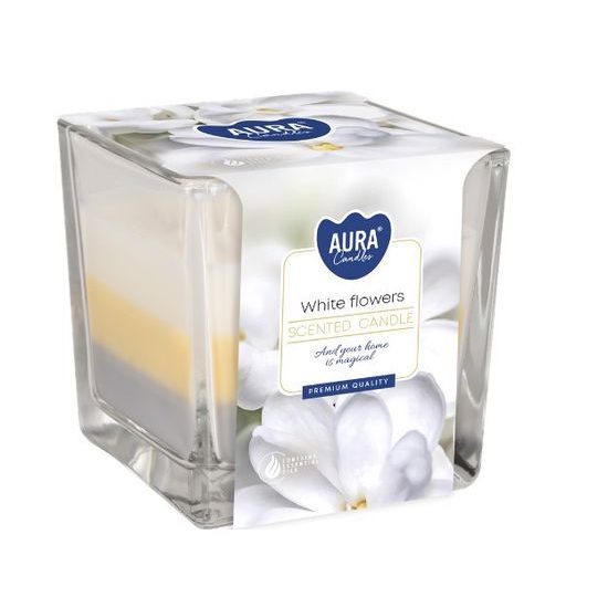 Bispol Svíčka ve skle 170g White flowers
