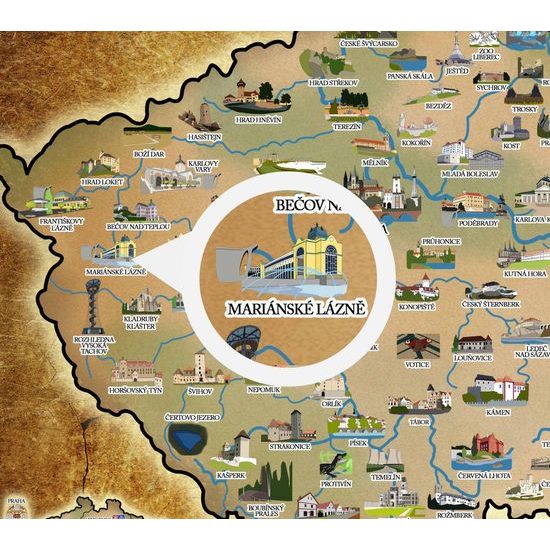 Stírací mapa Česká republika