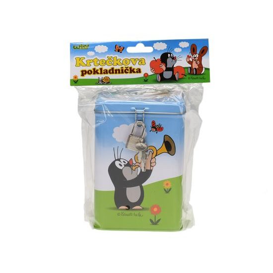 Krtek pokladnička kovová 15cm v sáčku