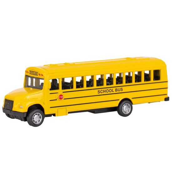 2-Play Traffic školní autobus americký 14cm kov zpětný chod v krabičce