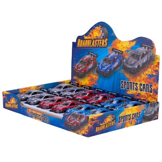 Roadblasters auto sportovní 11,5cm kov zpětný chod 3barvy 12ks v DBX