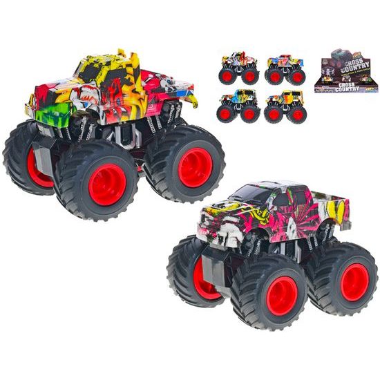 Monster truck 12cm na setrvačník 6druhů 6ks v DBX