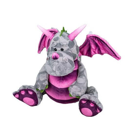 Drak plyšový 23cm šedý sedící 0m+ v sáčku