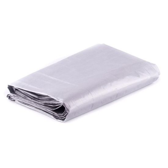 Plachta krycí stříbrná s kovovými oky 2 x 3m 100g/m2
